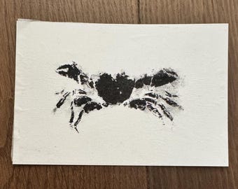 Gyotaku de caranguejo costeiro