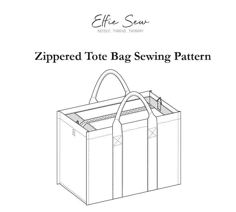 Zippered Tote Bag PDF Sewing Pattern by Elfie Sew - Etsy