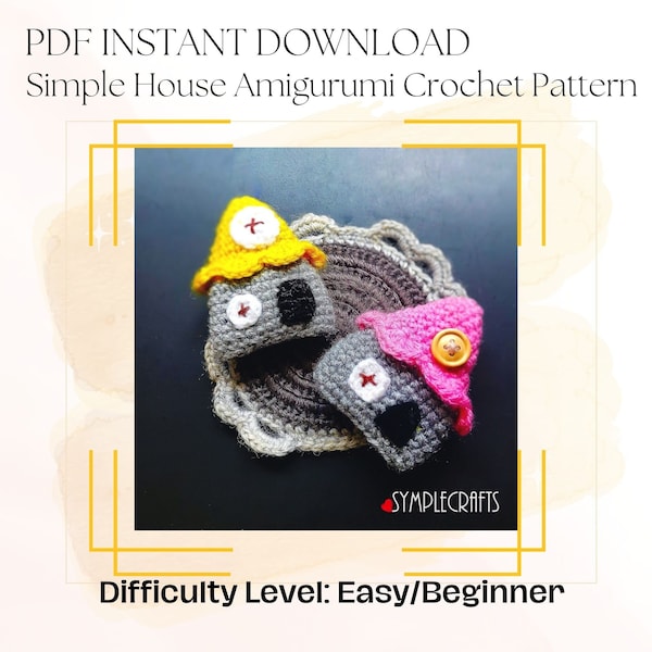 Simple House Amigurumi Keychain Crochet Pattern - US Terminology - Creative Gift for Housewarming, Birthdays, Christmas!