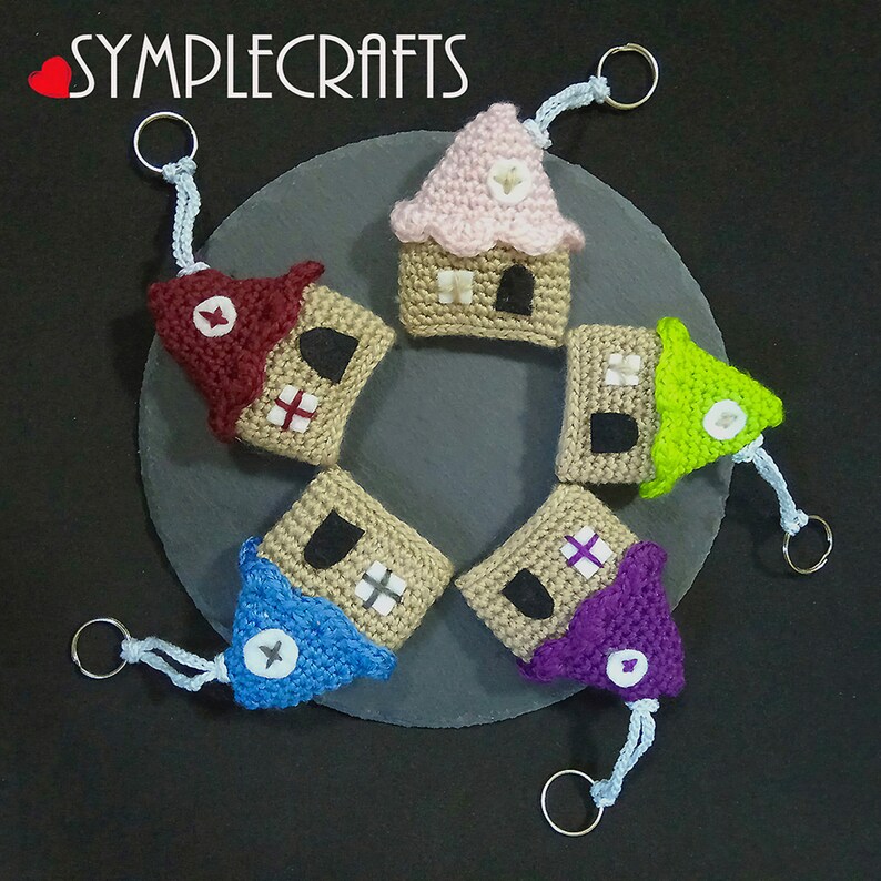 Crochet Pattern Simple House Amigurumi Keychain or Bag Charm Etsy
