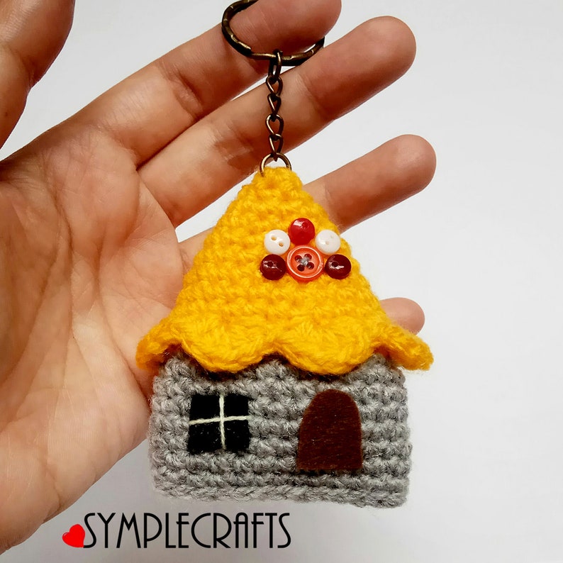Crochet Pattern Simple House Amigurumi Keychain or Bag Charm Etsy