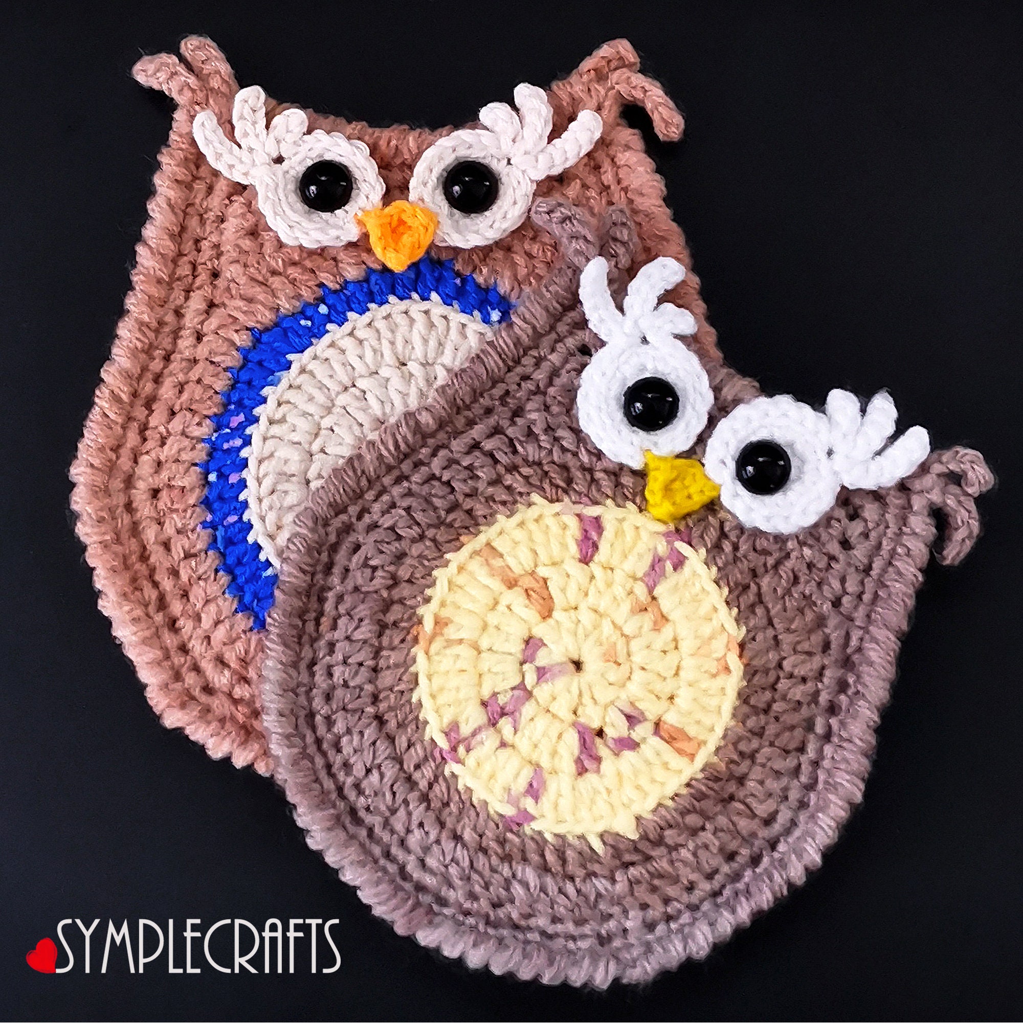 Crochet Pattern Cute Owl Fun Coaster US Version Simple Etsy UK