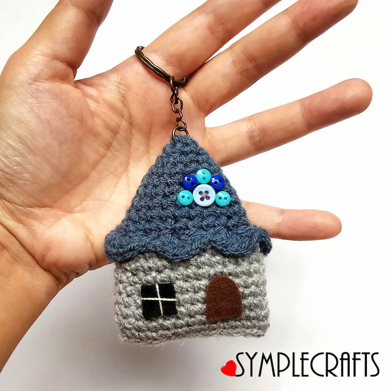 Crochet Pattern Simple House Amigurumi Keychain or Bag Charm Etsy