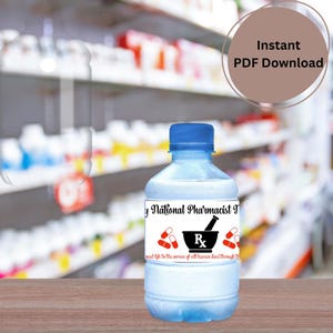 Pharmacist Month Water bottle label