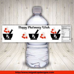 Pharmacy Week Water bottle label(Pharmacist Nutrition Facts)