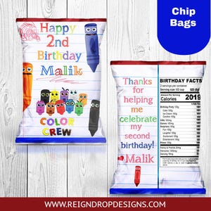 Color Crew inspired Chip Bag( Digital File Only)