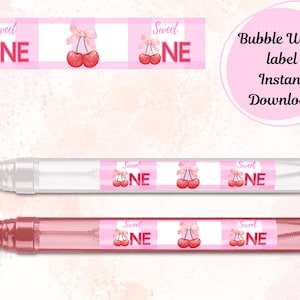 Sweet One Cherry Bubble Wand Label
