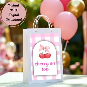 Cherry on Top(Pink) Gift Bag Label