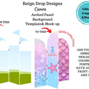 Arched Panel Background Canva Editable Template &Mock-up