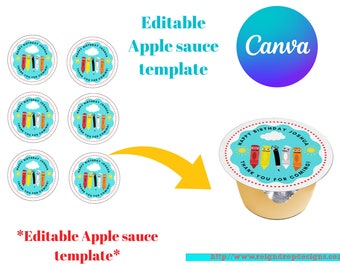 Plantilla editable de gelatina y compota de manzana inspirada en Color Crew