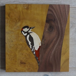 Document holder in marquetry with birds 30 x 22 cm We j…