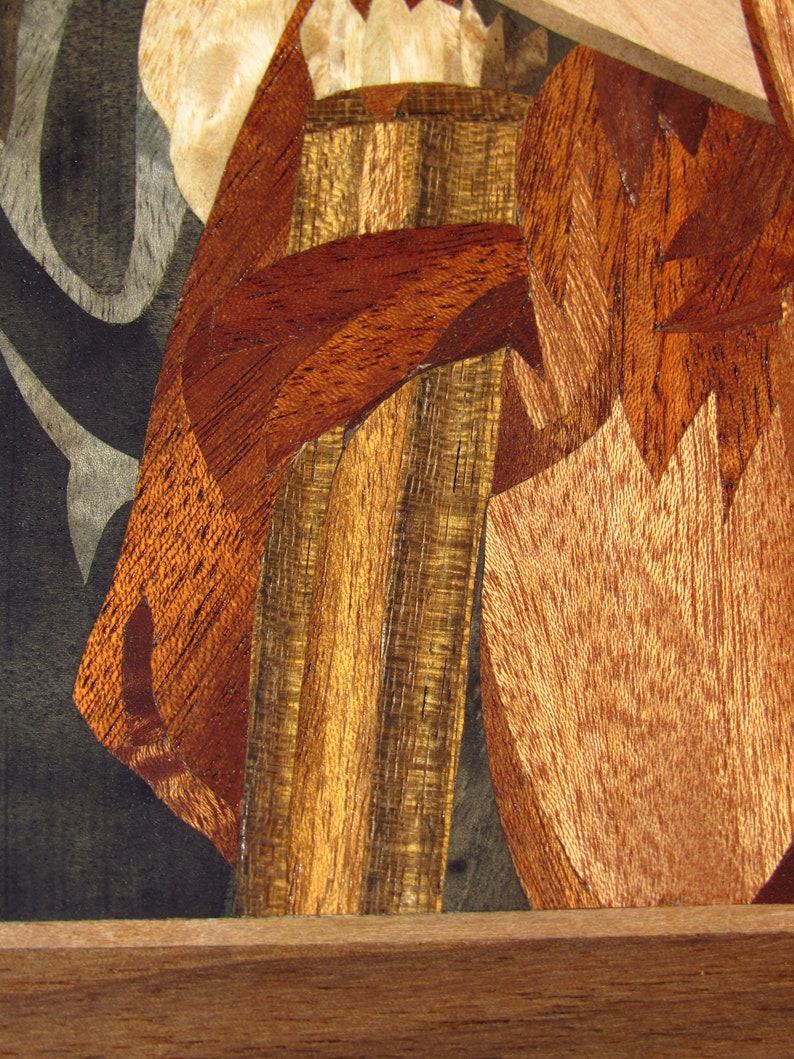 Unique Wood Art Wood Mosaic Inlay Wood Art Original Art Etsy