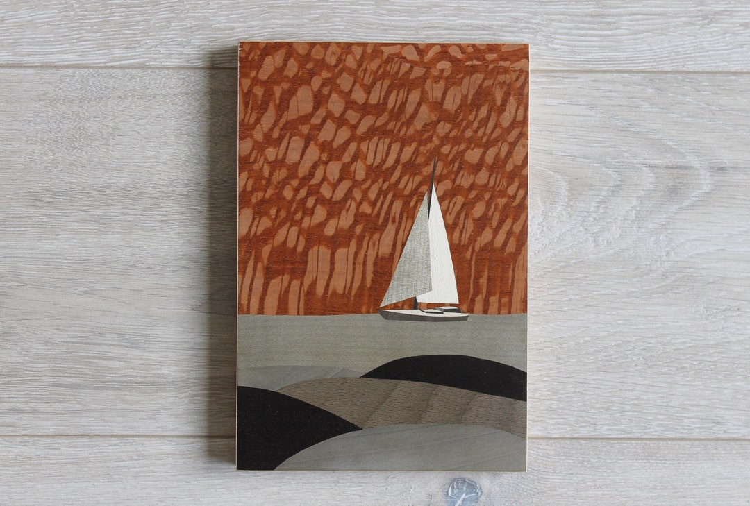 Ship Inlay Sailboat Wood Wall Decor, Wood Inlay Art, Marquetry, Wood Mosaic, Wood ...