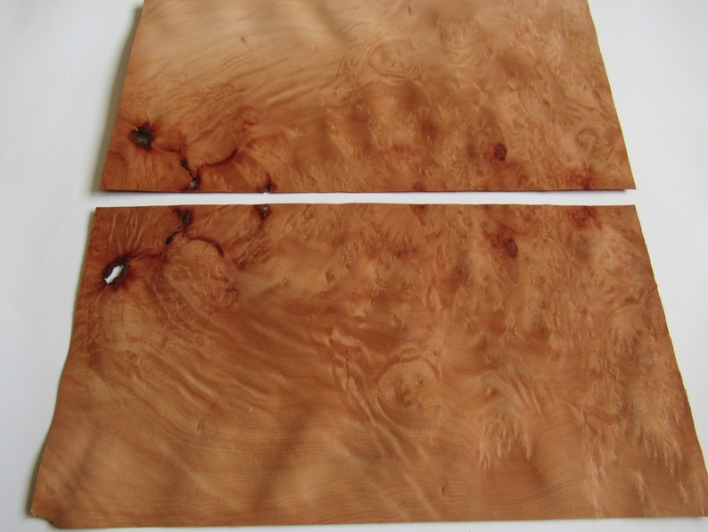 ~0.55mm ~145 ~30 x 15.5 cm Madrone burl wood veneer 2 sheets ~11.8 x 6,1