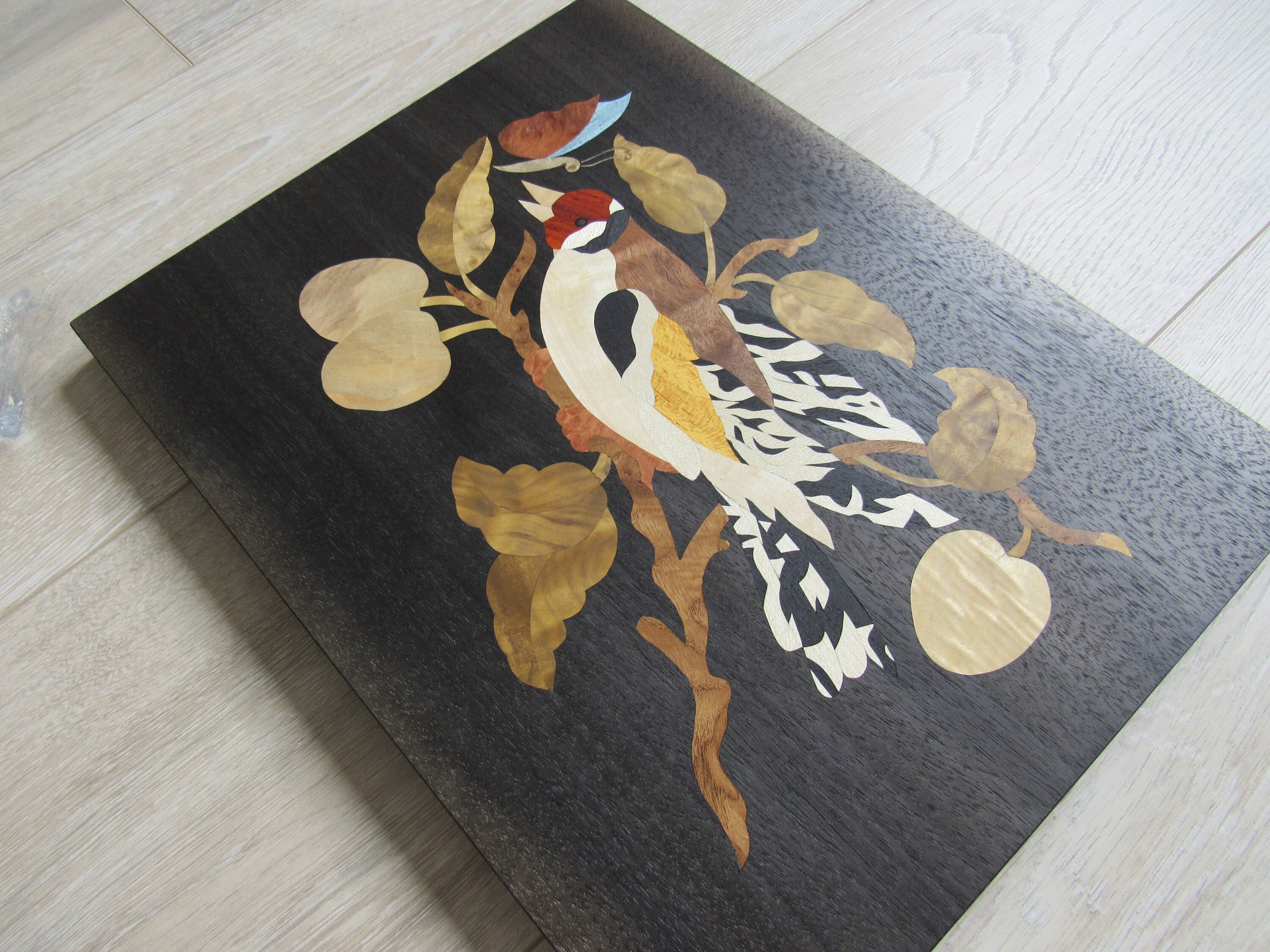 Buy Bird and Butterfly Wood Mosaic Wood Inlay Marquetry Bird Online in