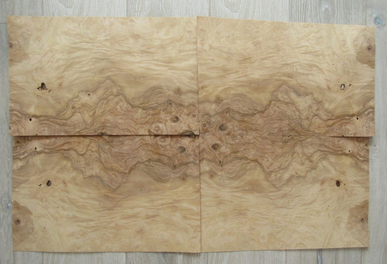 CONSECUTIVE SHEETS OF OLIVE ASH VENEER 21 X 31 CM OA#31 MARQUETRY