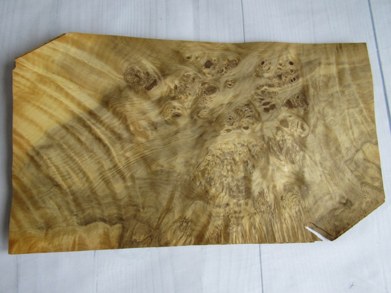 1 sheet Wood Veneer ~37 x 21.4 cm ~14.5 x 8.4 ~0.55mm ~145 Laurel Burl