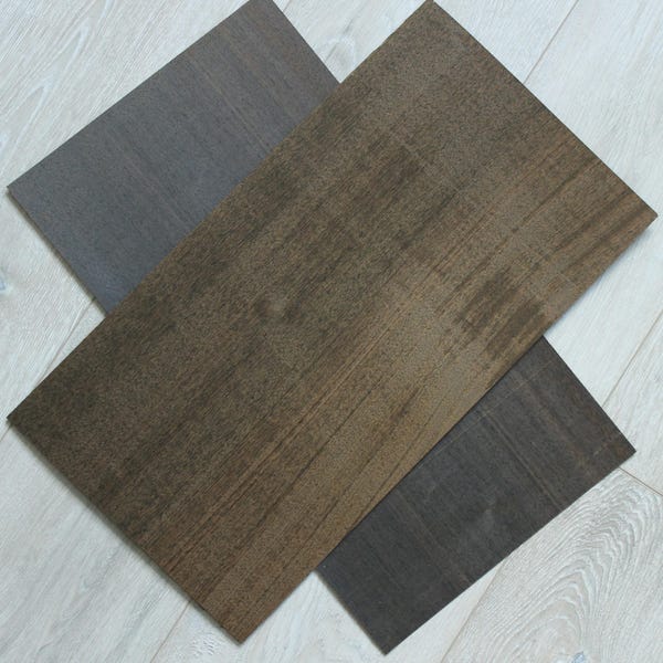 Láminas de chapa de madera de Ipé (paquete de 2): Nogal brasileño, 47 x 24 cm (~18,5 x 9,44"), 0,6 mm (~1/42")