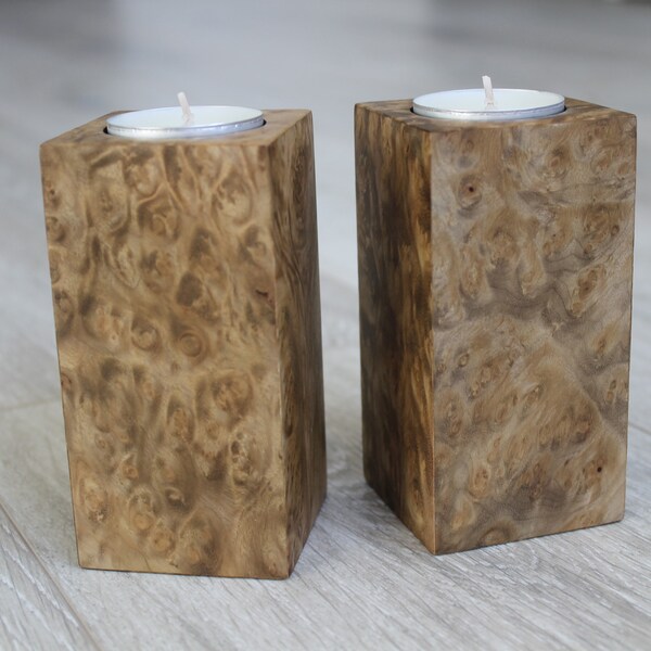 Burl Candle Holders Etsy