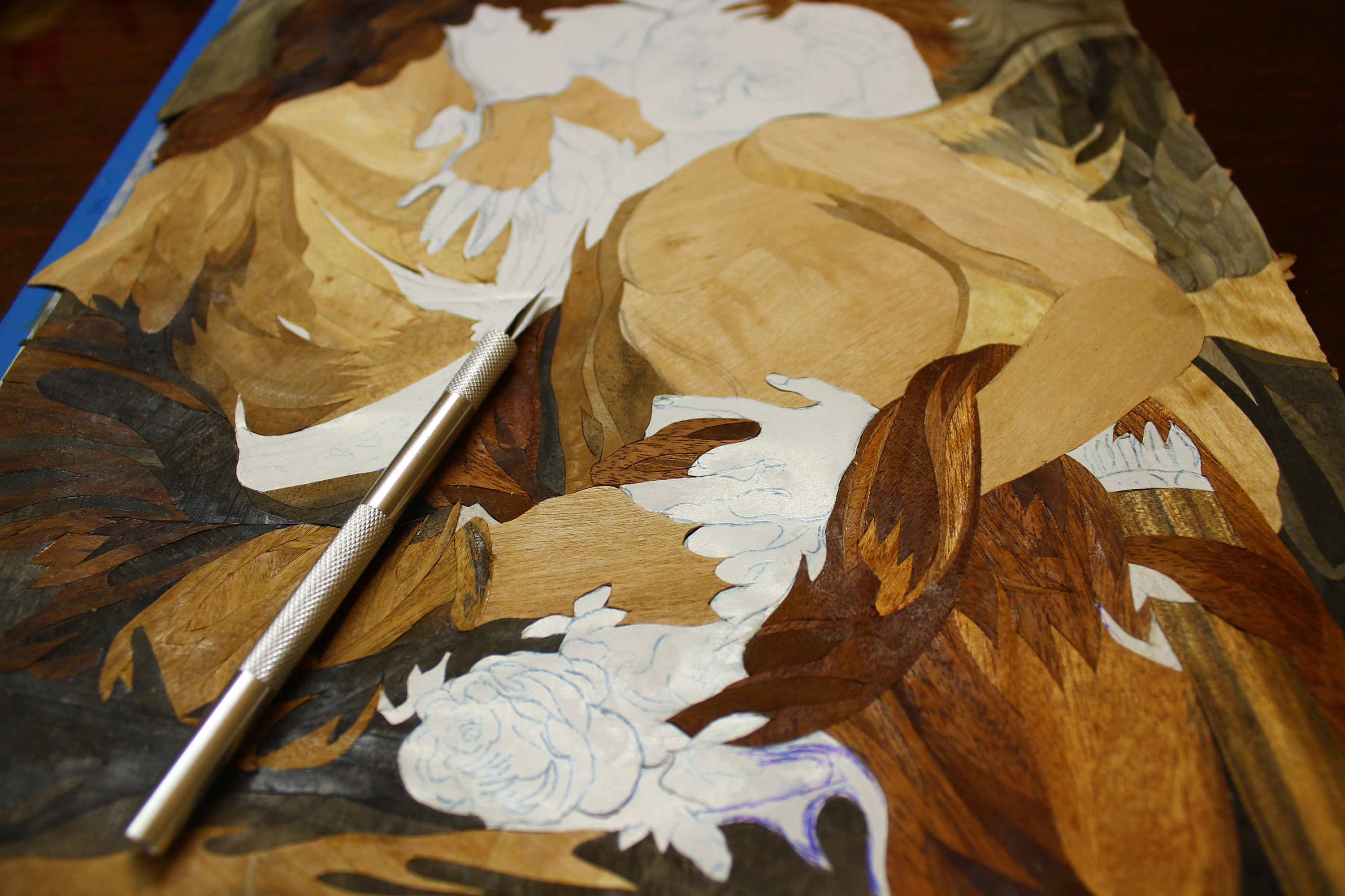 Unique Wood Art Wood Mosaic Inlay Wood Art Original Art - Etsy