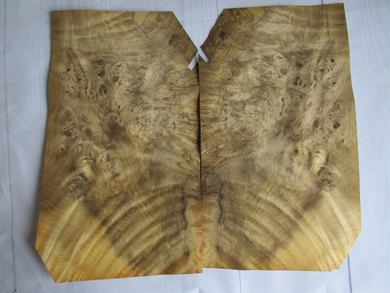 1 sheet Wood Veneer ~37 x 21.4 cm ~14.5 x 8.4 ~0.55mm ~145 Laurel Burl