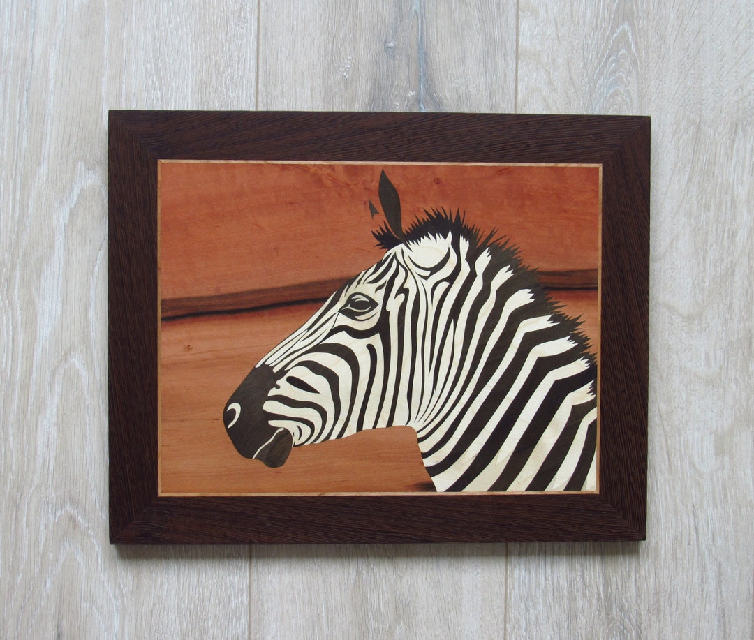 Zebra Wood Wall Decor, Animal Wood Decor, Animal Wood Wall Art, Mosaic