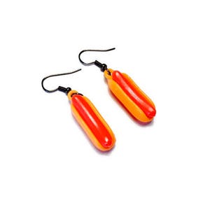 Hot Dog boucles d’oreilles, bijoux uniques, bijoux excentrique, nourriture Gumball