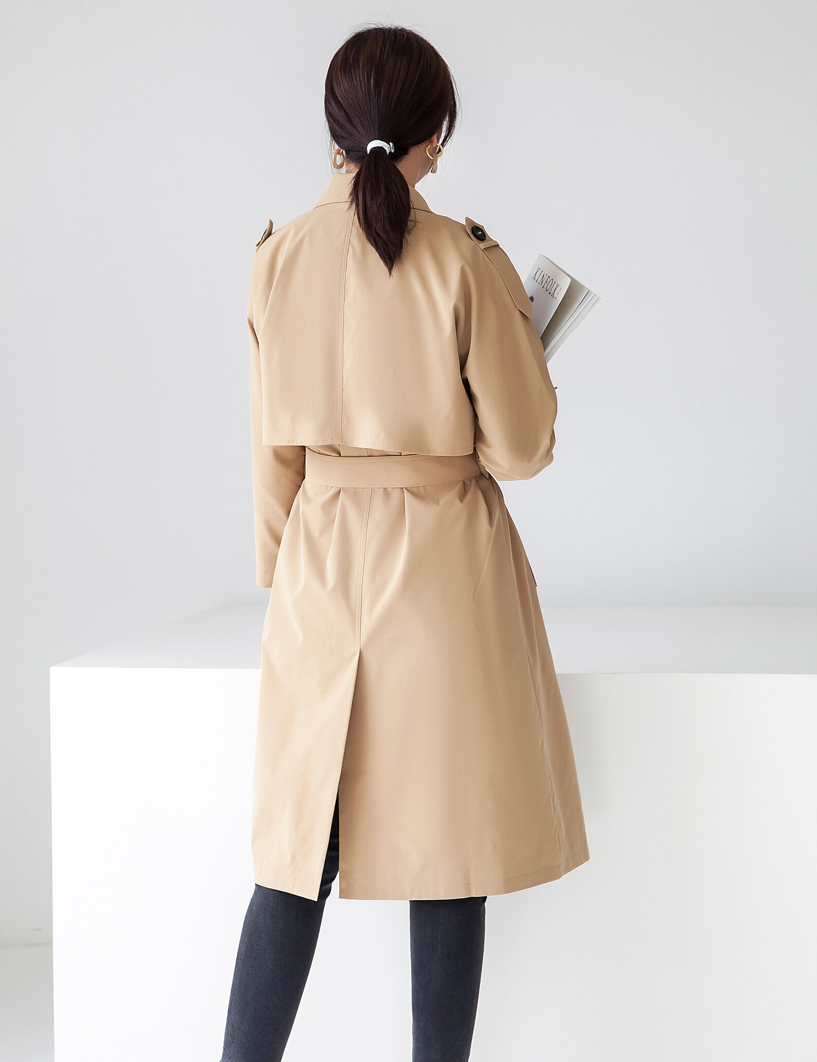 Trench Coat Women Medium length style Spring Autumn Overcoat Etsy