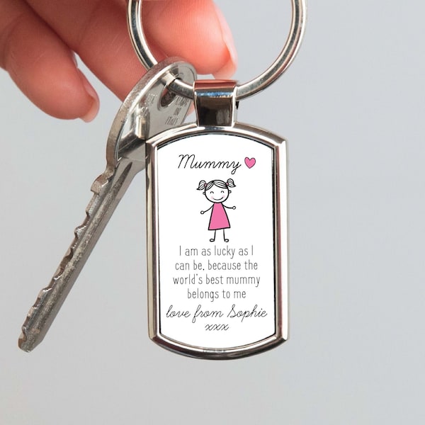 Personalised World's Best Mummy Metal Keyring From Daughter - Sentimental Keepsake Gift For Mum, Mother's Day, Birthday, Christmas