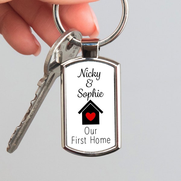 Personalised Our First Home Metal Keyring - Sentimental Romantic Keepsake Gift For Couples, New Home, Moving In, Housewarming