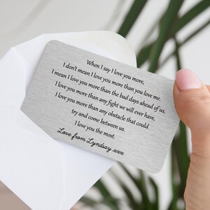 Personalised Love You Most Metal Wallet Card | Anniversary Gift for Him, Her | Birthday Gift for Girlfriend, Boyfriend | Christmas Valentine