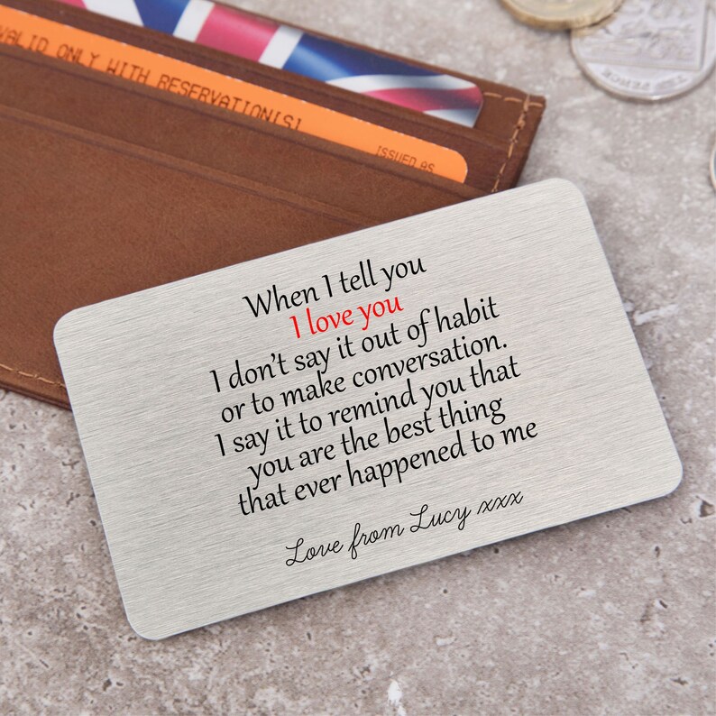 Personalised When I Tell You I Love You Metal Wallet Card - Etsy Australia