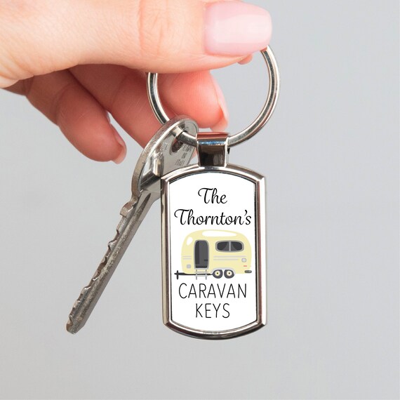 Personalised Caravan Keys Metal Keyring Caravan Gift Etsy