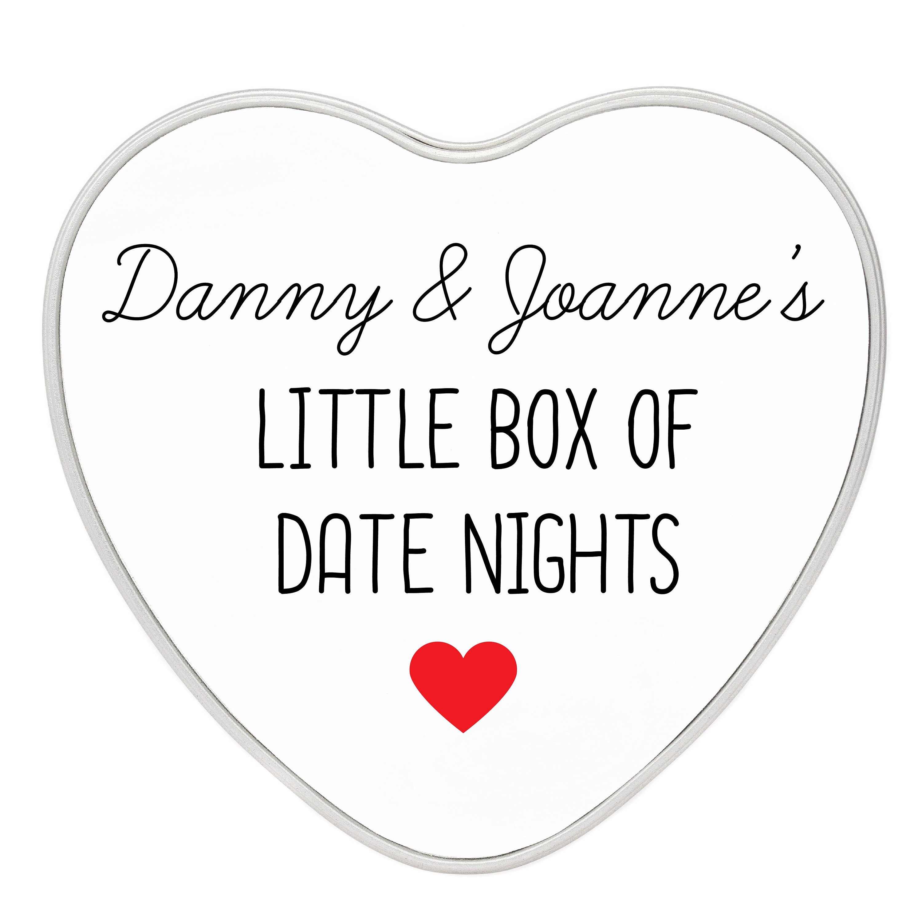 Personalised Date Nights Heart Metal Tin Gift for Him Gift Etsy