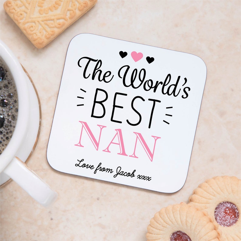 Personalised World's Best Nan Wooden Drinks Coaster Mat Etsy