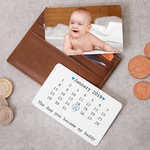 Carte de vœux personnalisée en métal « Le jour où vous êtes devenu mon papa » | Cadeaux pour papa pour nouveau-né | Notre premier cadeau pour la fête des pères