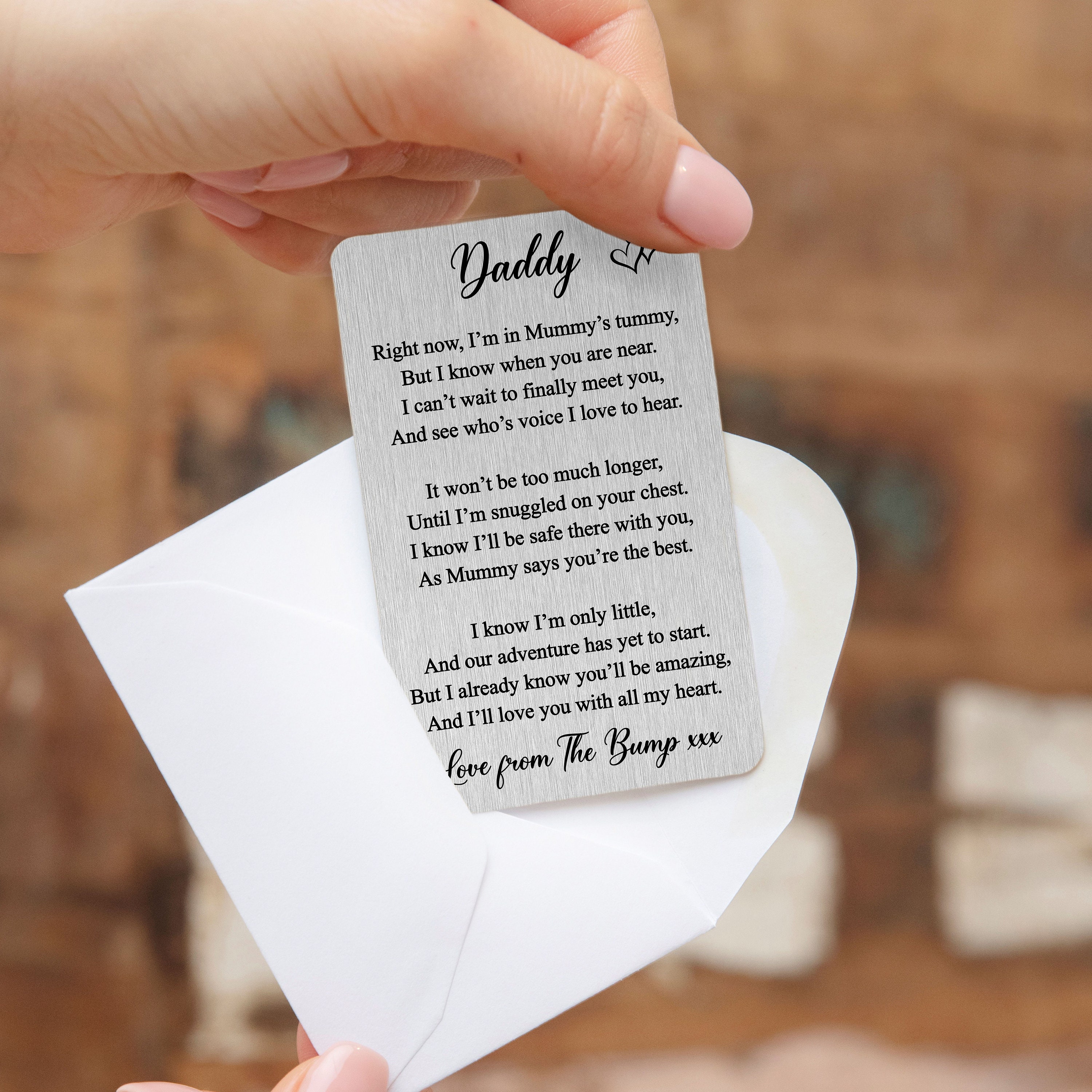 personalised wallet card for daddy, Metal Walle