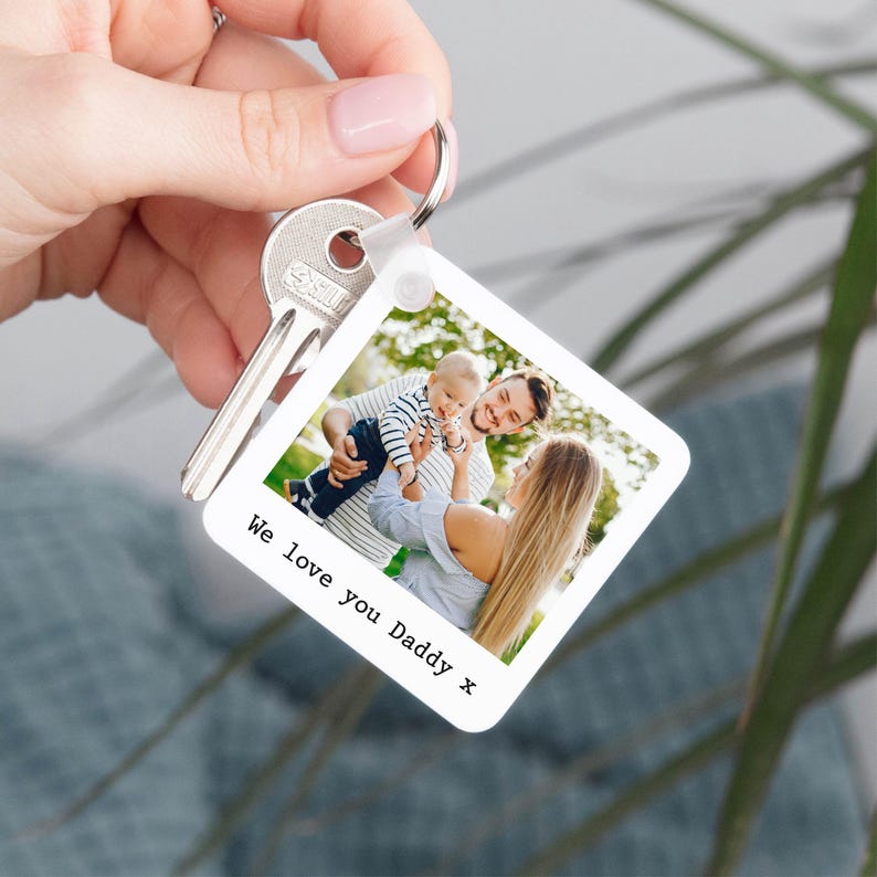Personalised Photo Keyring | Custom Picture Plastic Keychain Birthday ...