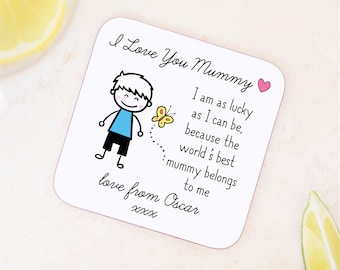 Funny Mothers Day Gift For Mum Birthday Gift Mommy Mummy Gift Personalised Mothers Day Gift Coaster Present for Mom from kids