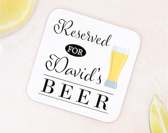 Personalised Wooden Beer Coaster | Beer Birthday Gift for Men Him | Custom Gift for Beer Lover Husband Boyfriend | Home Bar Beer Mat