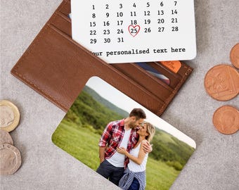 Personalised Photo Wallet Card | Custom Date & Image Anniversary Gift for Him Boyfriend Husband | Birthday Gift for Her Girlfriend Wife