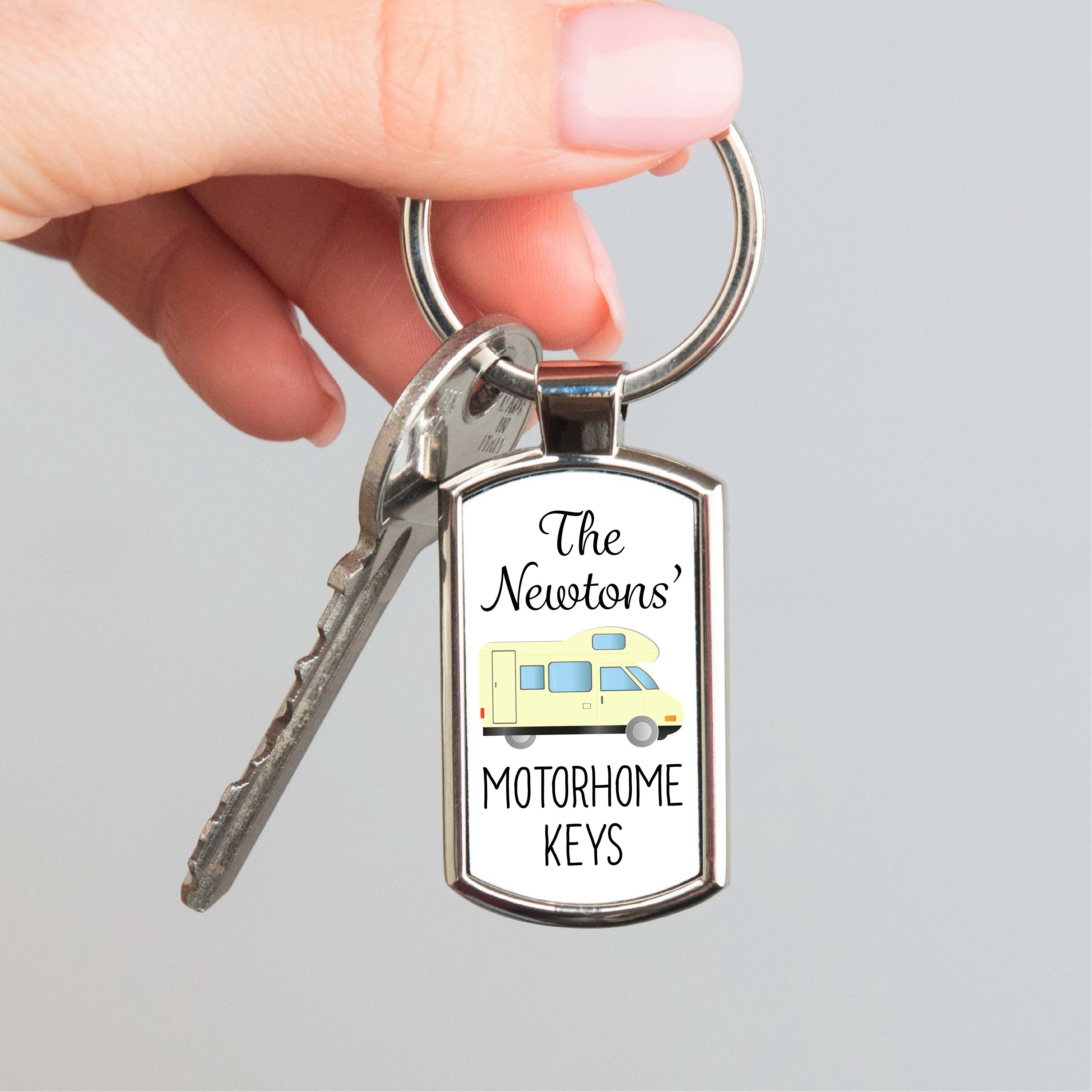 Personalised Motorhome Keys Metal Keyring Motorhome Gift Etsy