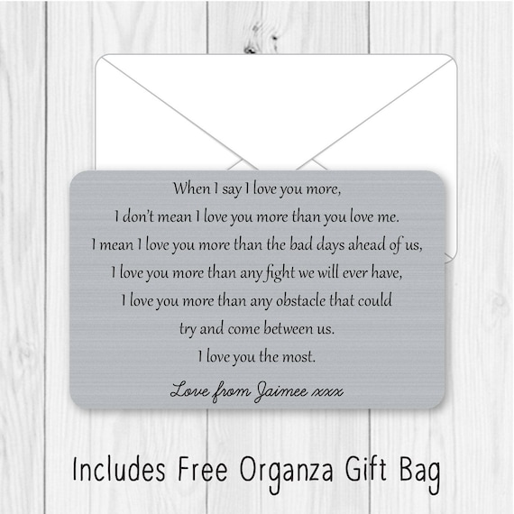 Sentimental Metal Wallet Card keepsake Boyfriend//Girlfriend