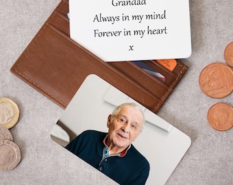 Personalised Metal Photo Wallet Card | Memorial Keepsake Gift for Bereaved Loved One | Remembrance Gift In Loving Memory of Lost Mum Dad Nan