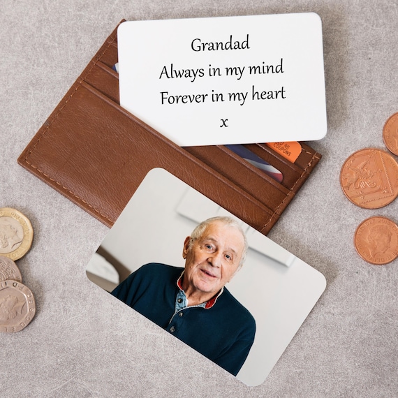 Personalsed Memoral Metal Wallet Card, Black And Whte Photo