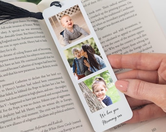 Marcapáginas metálico personalizado / Marcapáginas con fotos y mensaje personalizados Regalo de cumpleaños para mamá, abuela / Regalo sentimental con foto para la abuela o tía