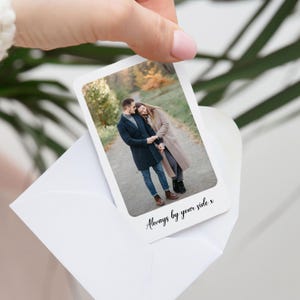 Carte portefeuille en métal avec photo et texte personnalisés | Cadeau d'anniversaire pour elle | Cadeau d'anniversaire pour petite amie | Noël, Saint-Valentin