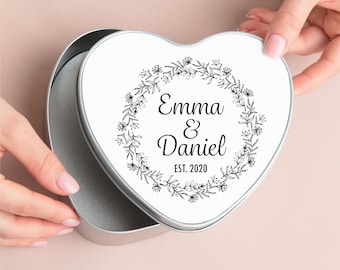 Personalised Couples Metal Tin Gift Box - Sentimental Romantic Keepsake Gift, Boyfriend, Girlfriend, Wife, Husband, Valentines, Anniversary