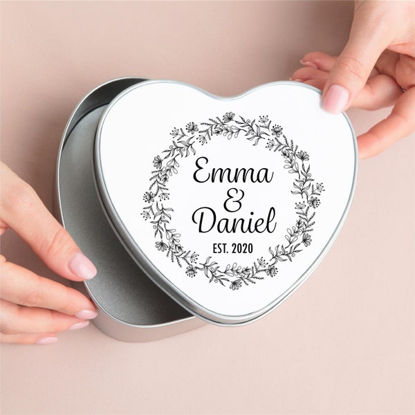 Personalised Couples Metal Tin Gift Box - Sentimental Romantic Keepsake Gift, Boyfriend, Girlfriend, Wife, Husband, Valentines, Anniversary