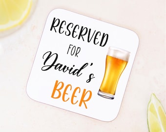 Personalised Wooden Beer Coaster | Beer Birthday Gift for Men Him | Custom Gift for Beer Lover Husband Boyfriend | Home Bar Beer Mat